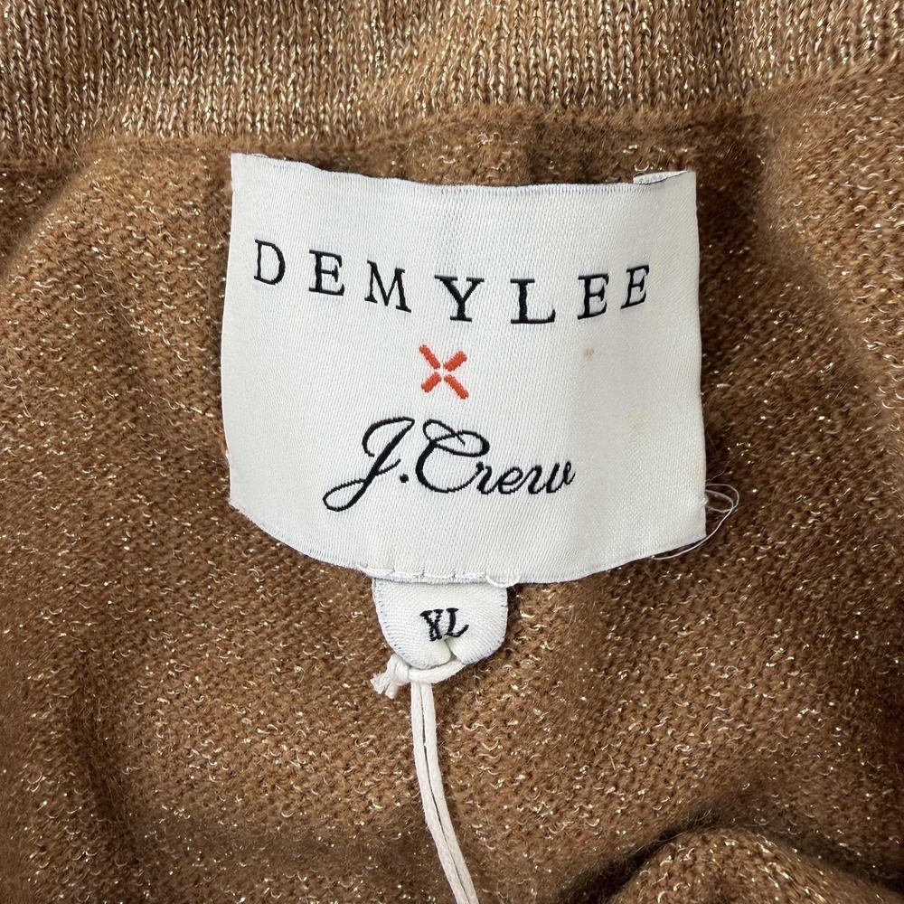 DemyLee X J.Crew Skirt Womens XL Brown Glitter Knit Cashmere Drawstring NWT - Picture 4 of 8